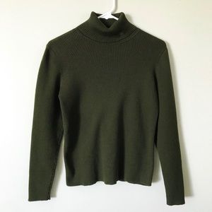 Hunter Green Ralph Lauren Ribbed Turtleneck